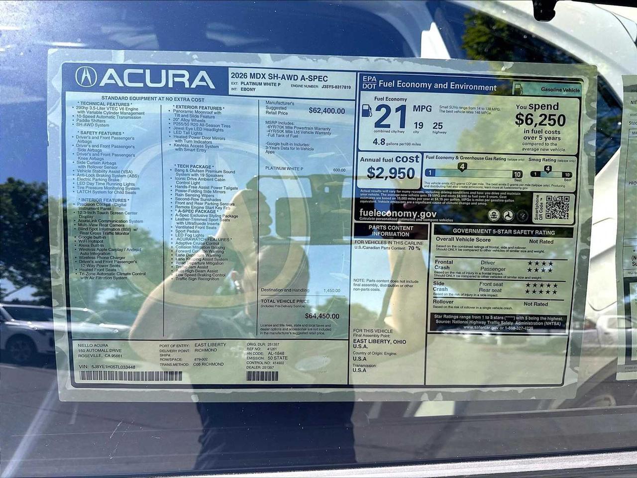 2026 Acura MDX w/A-Spec Package Roseville CA