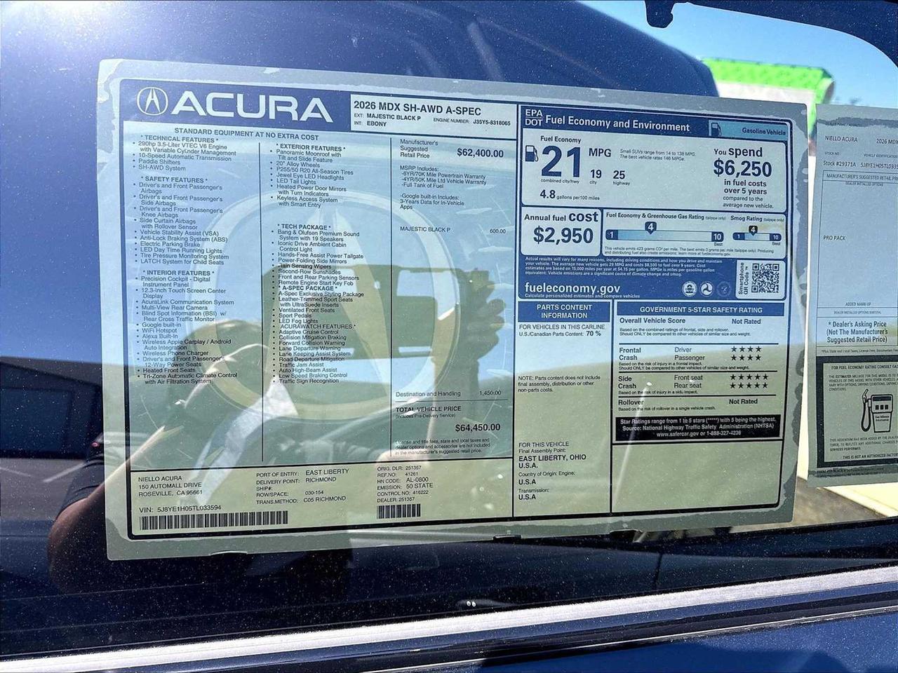 2026 Acura MDX w/A-Spec Package Roseville CA