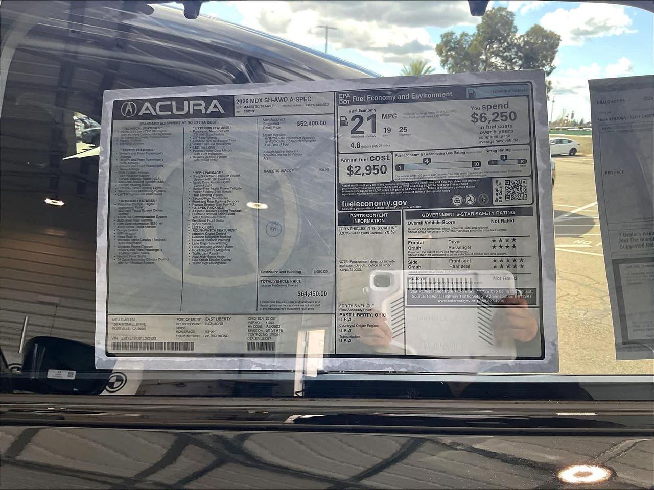 2026 Acura MDX w/A-Spec Package Roseville CA