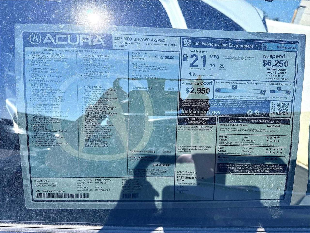 2026 Acura MDX w/A-Spec Package Roseville CA
