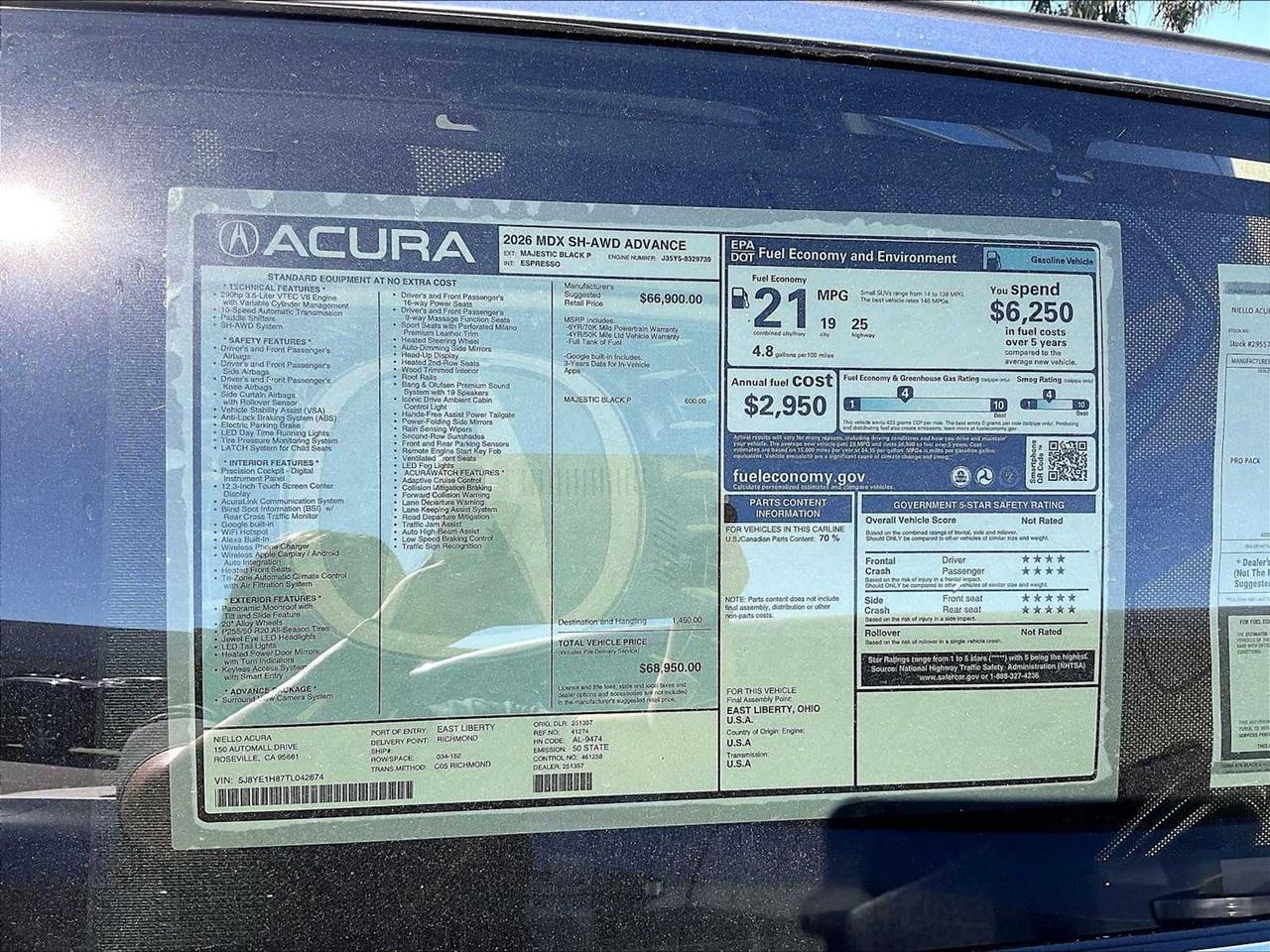2026 Acura MDX w/Advance Package Roseville CA