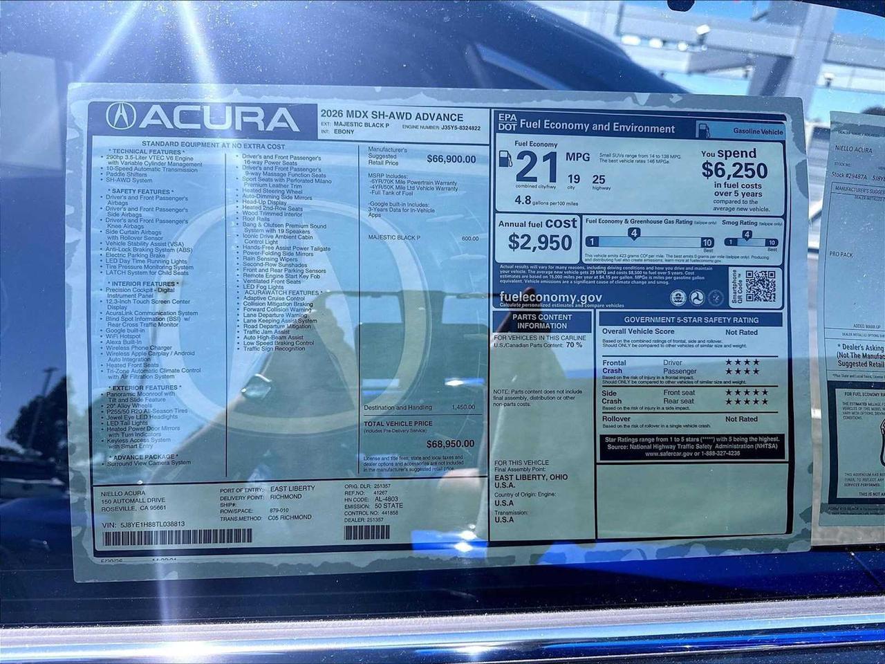 2026 Acura MDX w/Advance Package Roseville CA