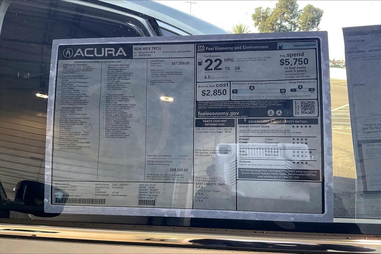 2026 Acura MDX w/Technology Package Roseville CA