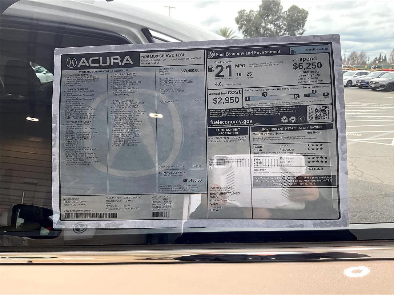 2026 Acura MDX w/Technology Package Roseville CA