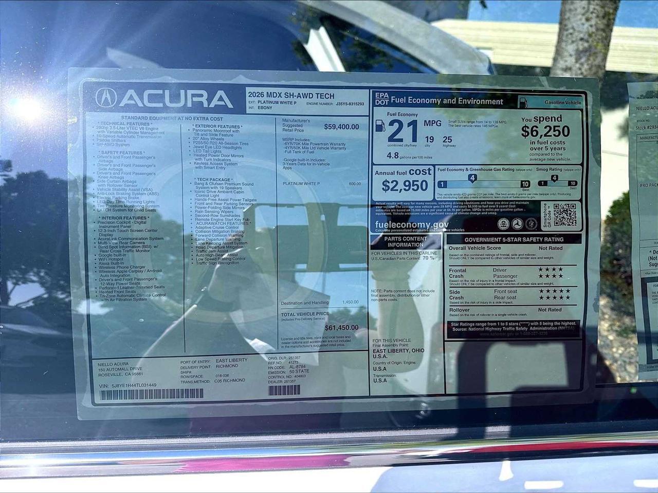2026 Acura MDX w/Technology Package Roseville CA