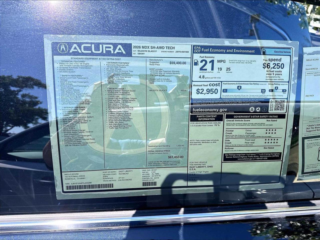 2026 Acura MDX w/Technology Package Roseville CA