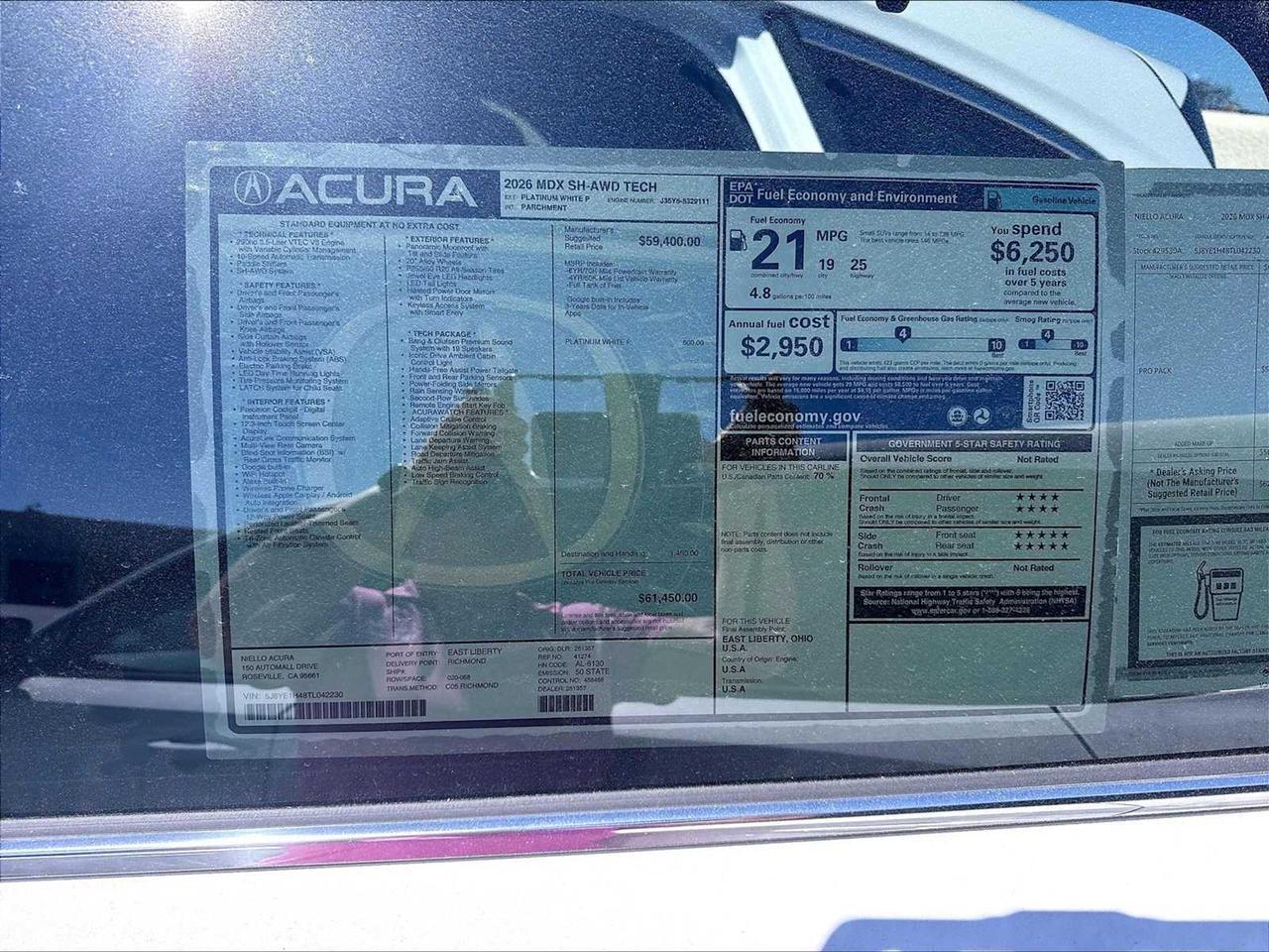 2026 Acura MDX w/Technology Package Roseville CA