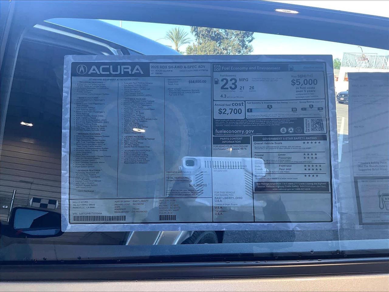 2026 Acura RDX w/A-Spec Advance Package Roseville CA