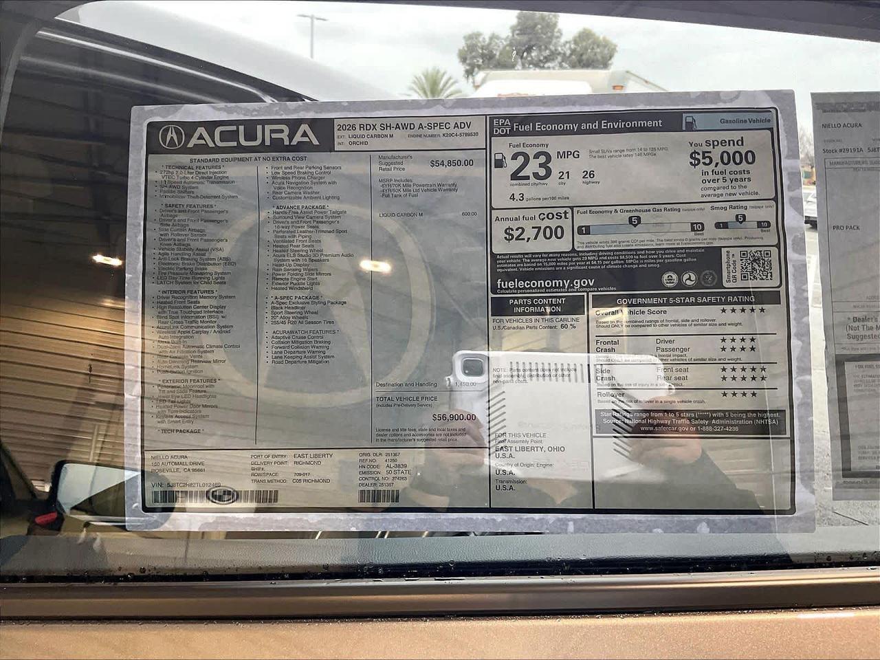 2026 Acura RDX w/A-Spec Advance Package Roseville CA