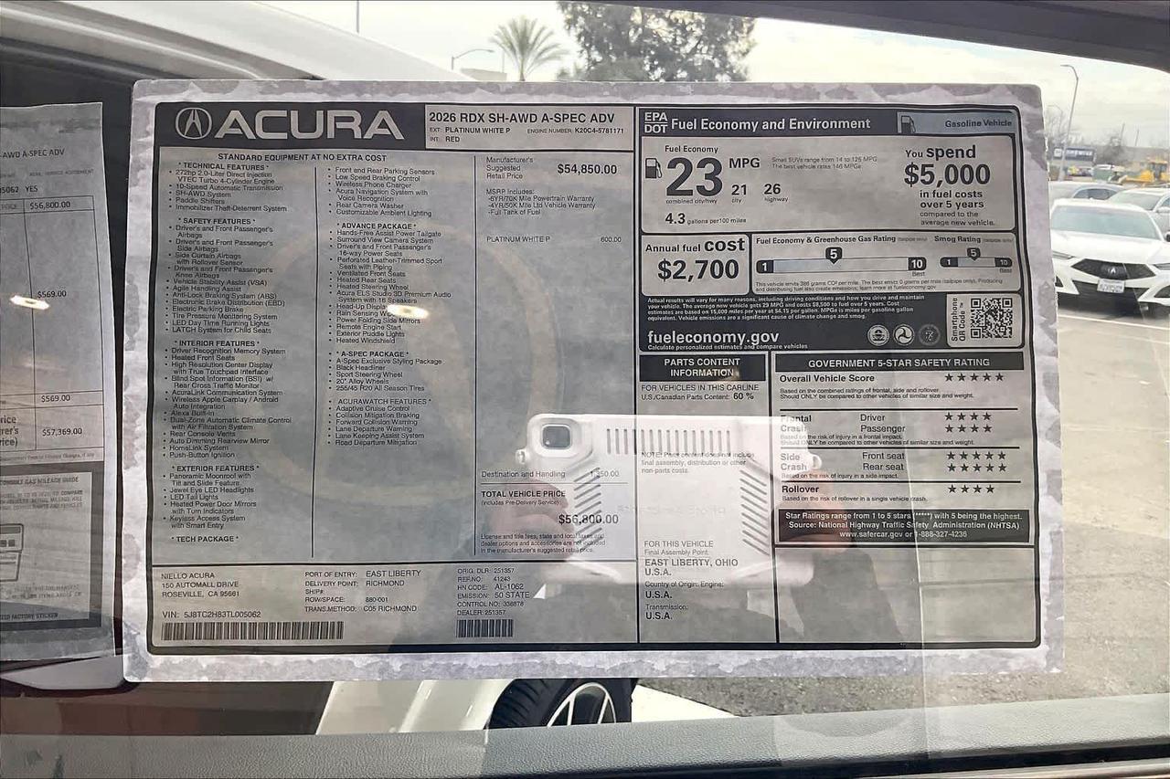 2026 Acura RDX w/A-Spec Advance Package Roseville CA
