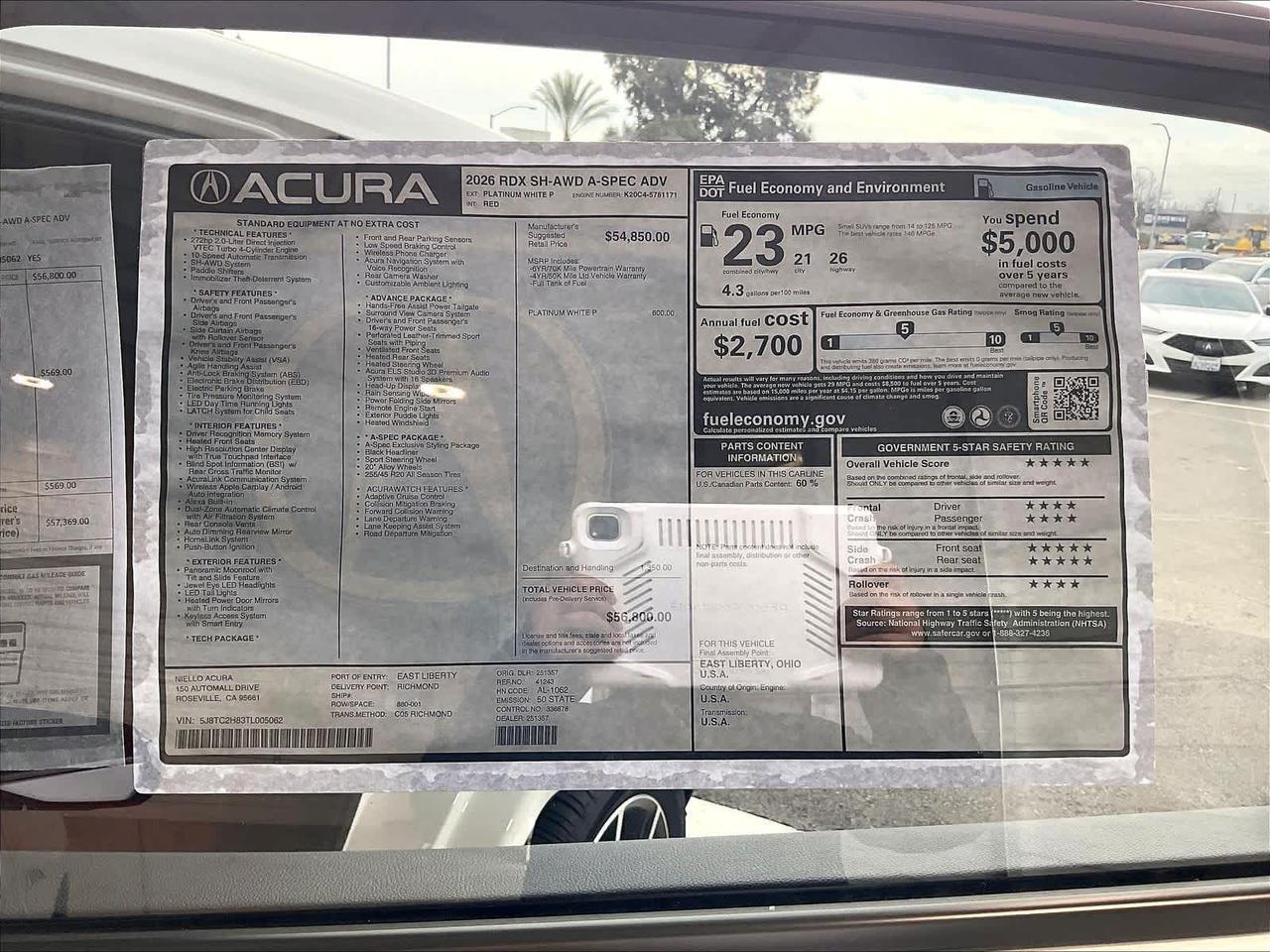 2026 Acura RDX w/A-Spec Advance Package Roseville CA