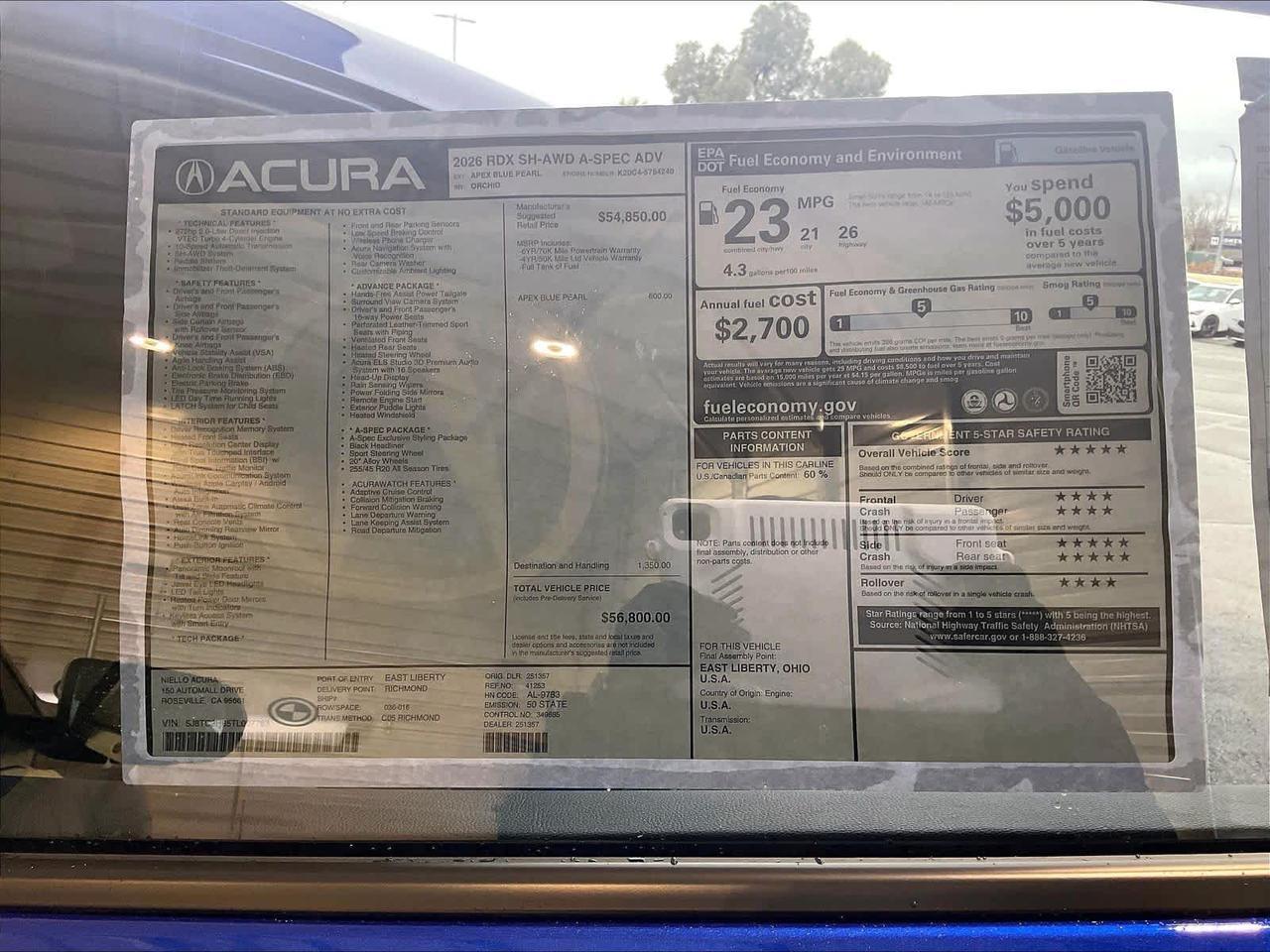 2026 Acura RDX w/A-Spec Advance Package Roseville CA