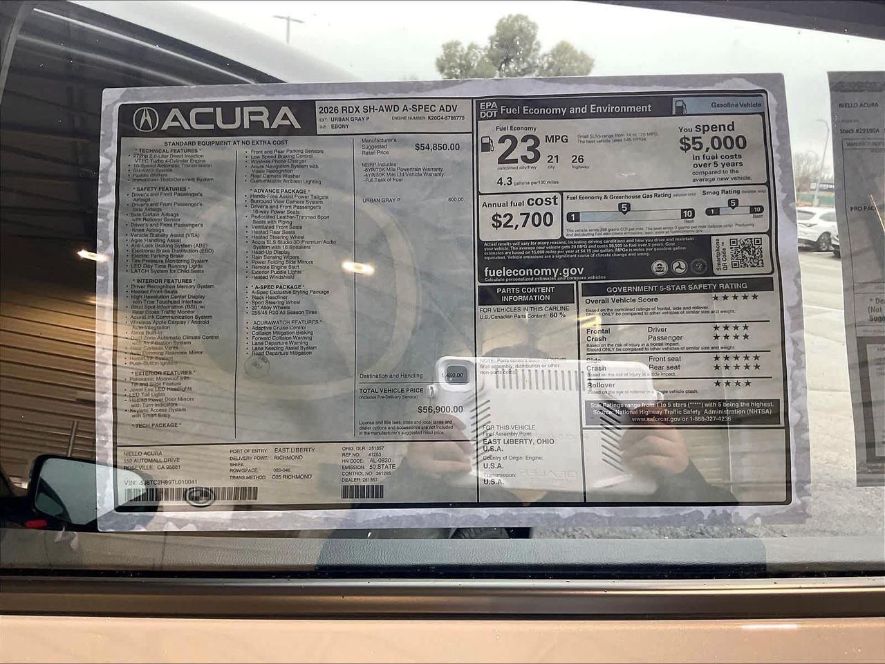 2026 Acura RDX w/A-Spec Advance Package Roseville CA