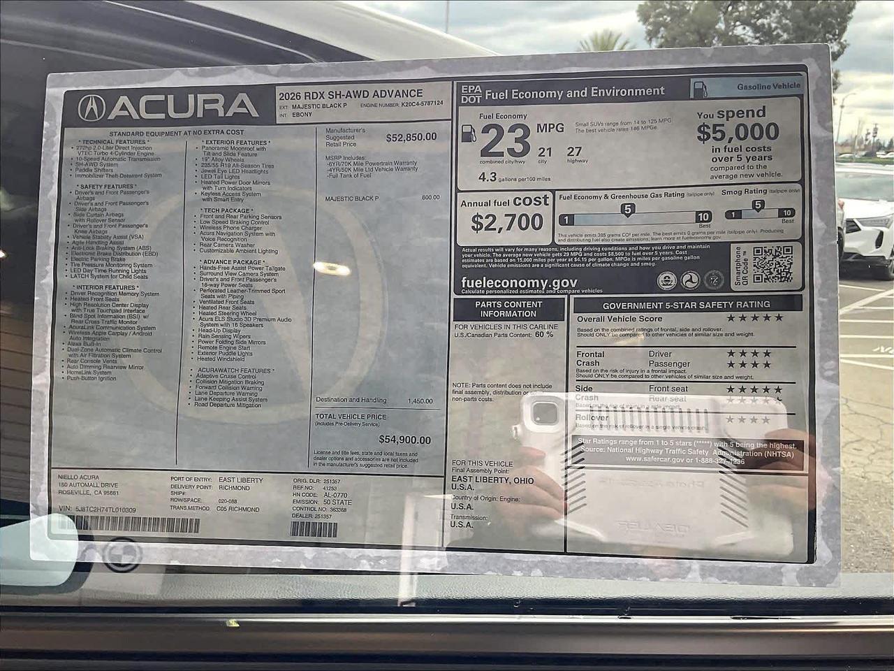 2026 Acura RDX w/Advance Package Roseville CA