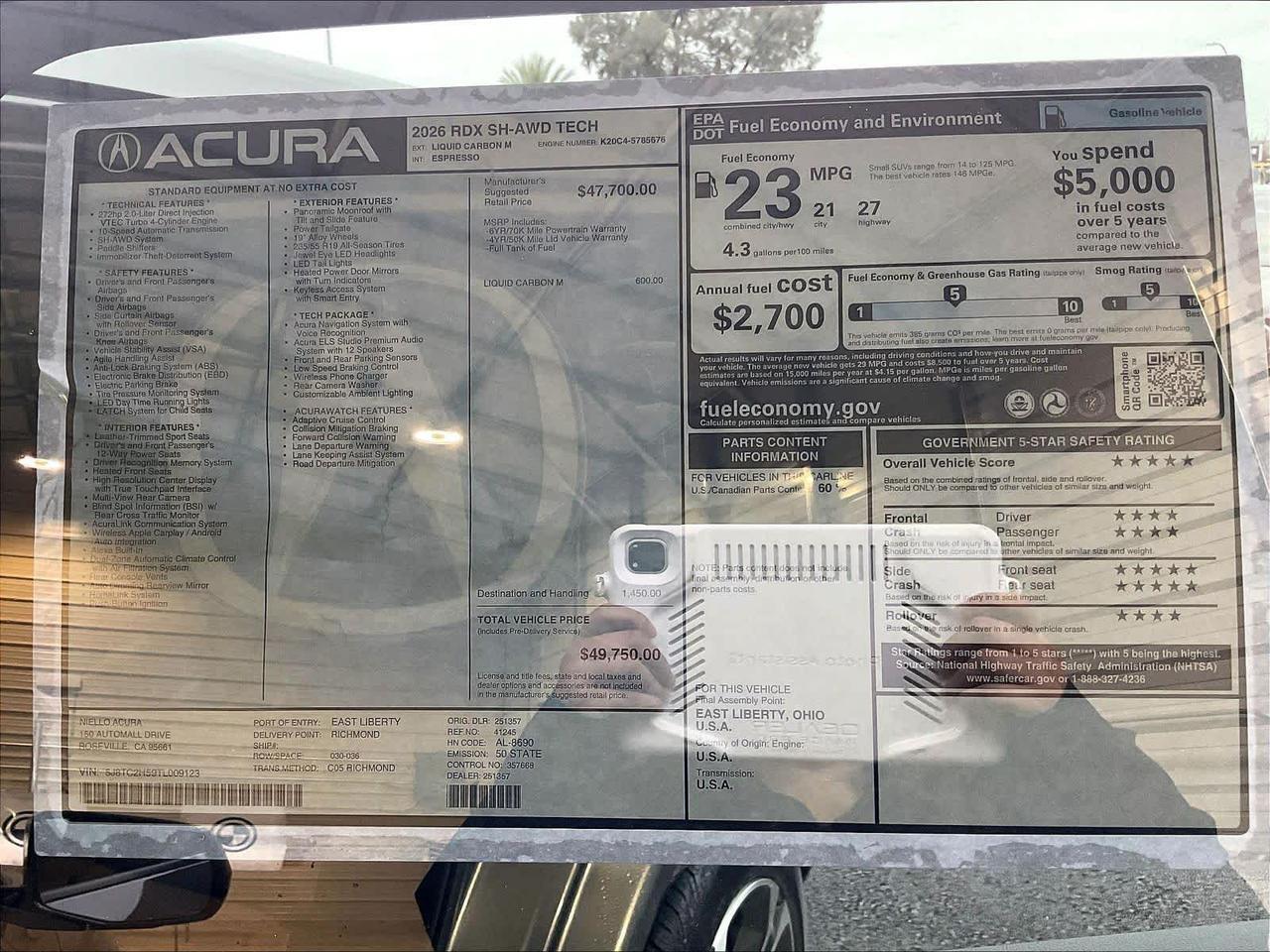 2026 Acura RDX w/Technology Package Roseville CA