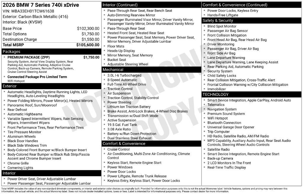 2026 BMW 7 Series 740i xDrive San Clemente CA
