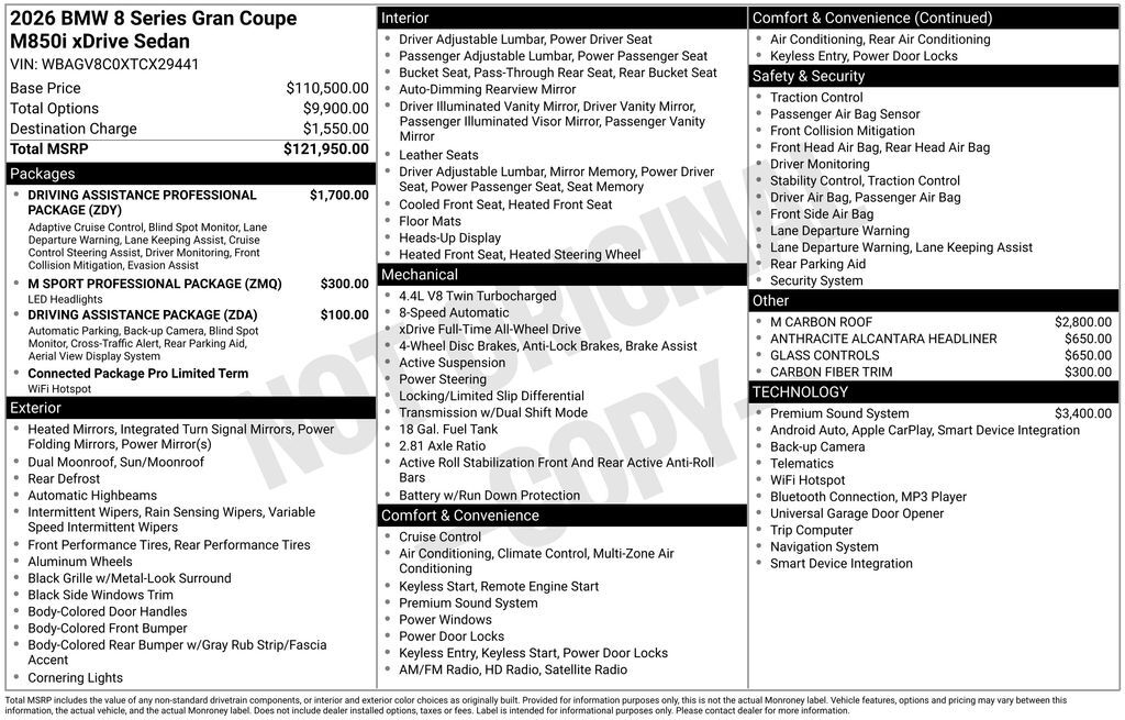 2026 BMW 8 Series M850i xDrive Gran Coupe San Clemente CA