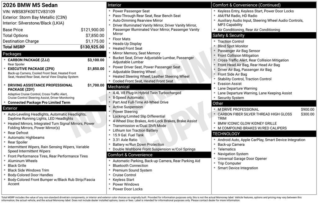 2026 BMW M5 Base San Clemente CA
