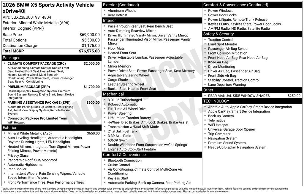 2026 BMW X5 xDrive40i San Clemente CA