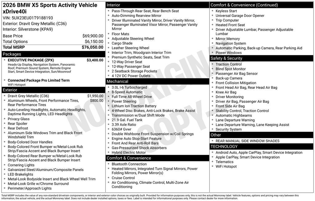 2026 BMW X5 xDrive40i San Clemente CA