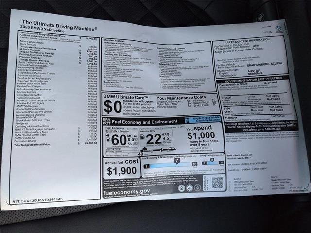 2026 BMW X5 xDrive50e Roseville CA