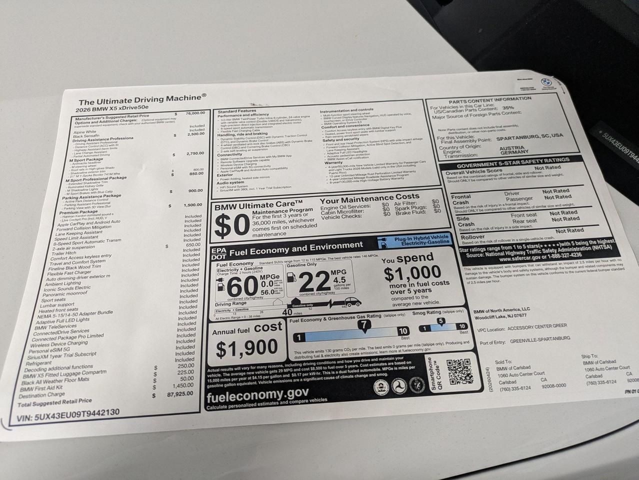 2026 BMW X5 xDrive50e Roseville CA