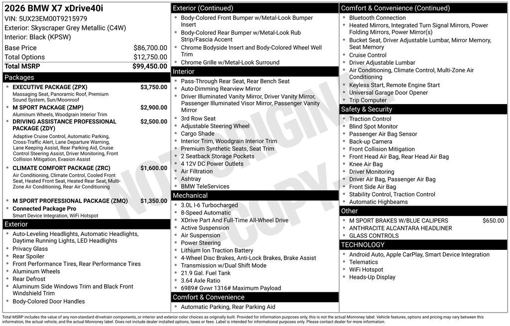 2026 BMW X7 xDrive40i San Clemente CA