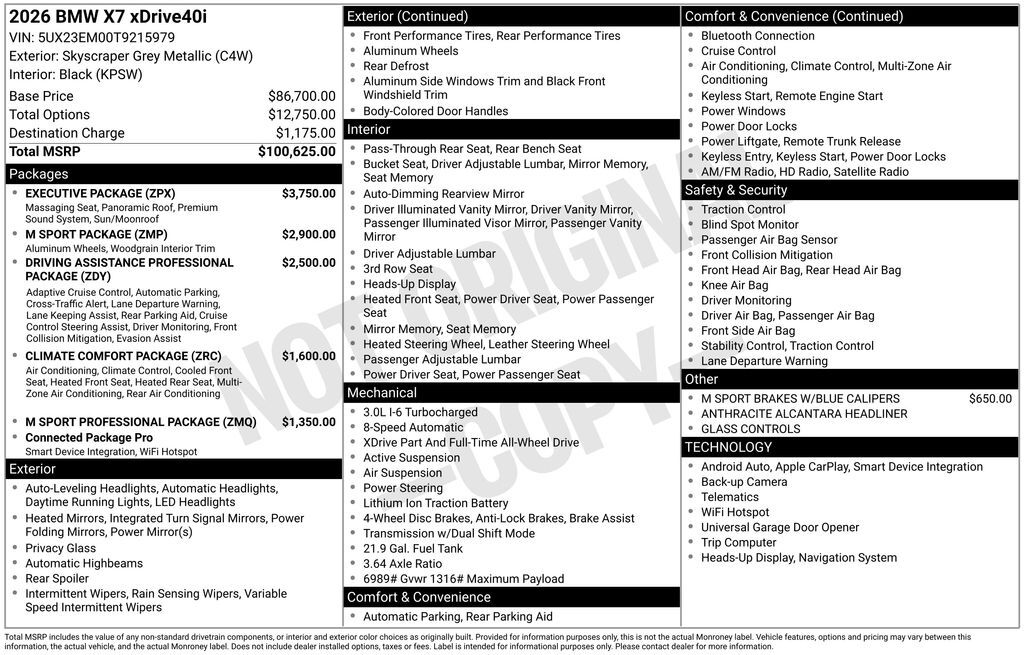 2026 BMW X7 xDrive40i San Clemente CA