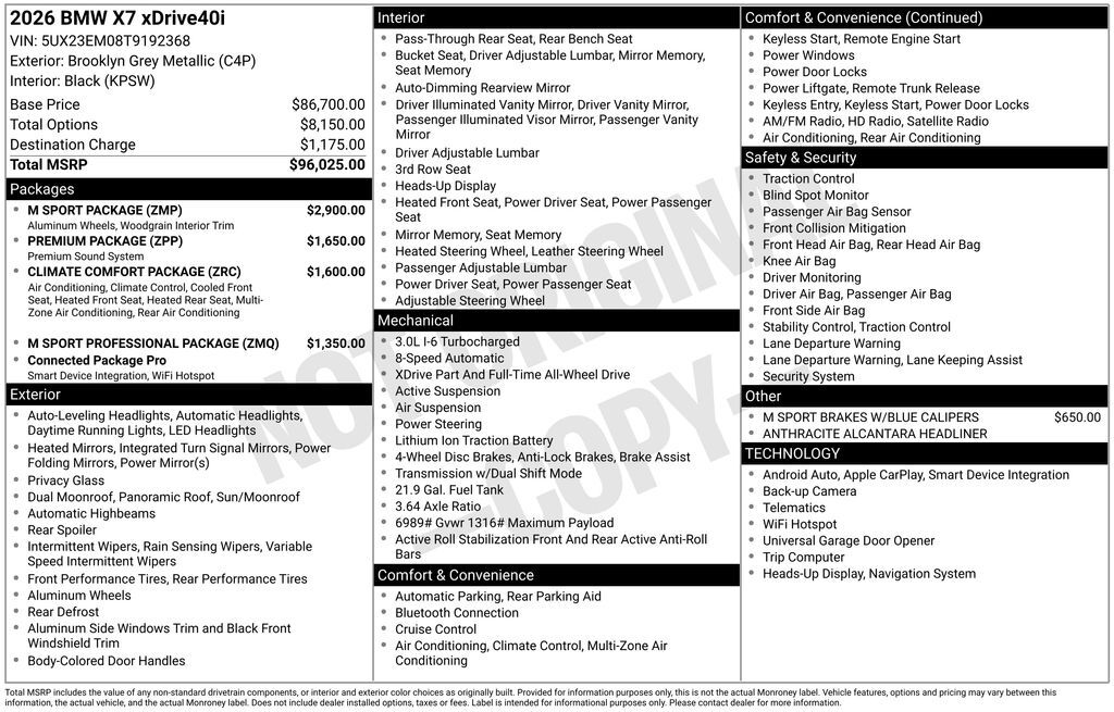2026 BMW X7 xDrive40i San Clemente CA