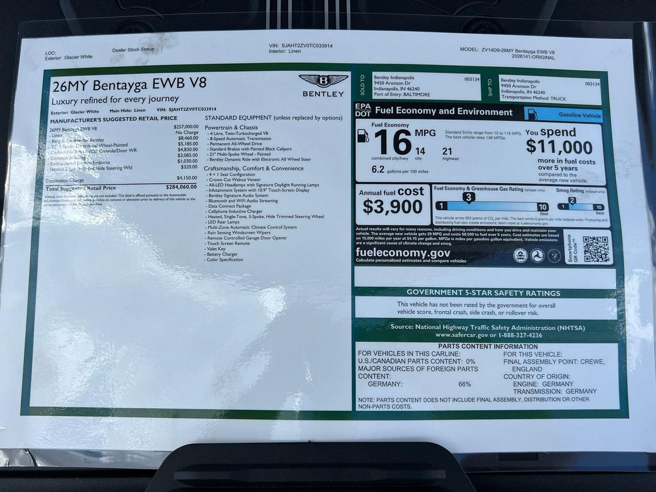 2026 Bentley Bentayga EWB Indianapolis IN