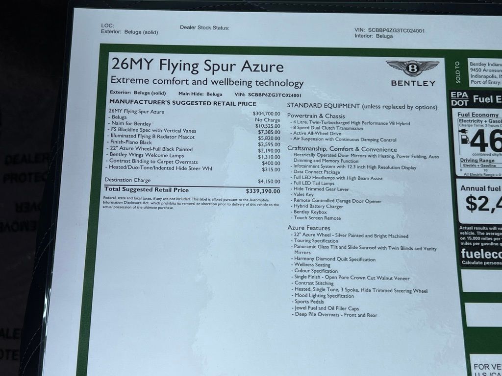 2026 Bentley Flying Spur Azure Indianapolis IN