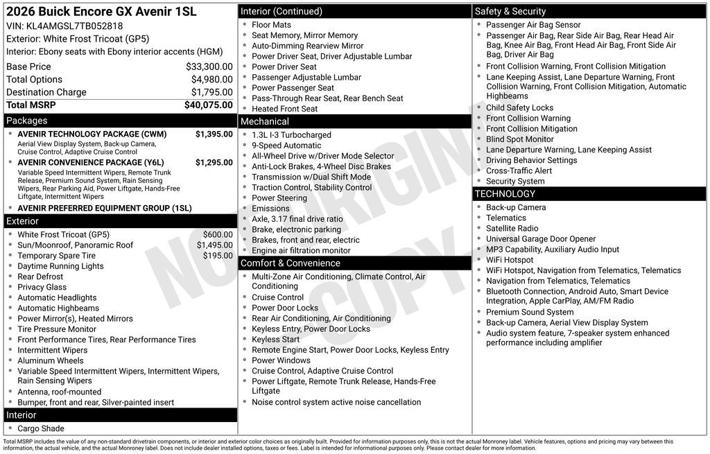 2026 Buick Encore GX Avenir Tucson AZ