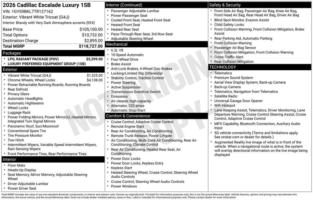 2026 Cadillac Escalade Luxury