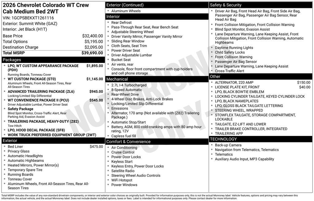2026 Chevrolet Colorado Work Truck Commerce GA
