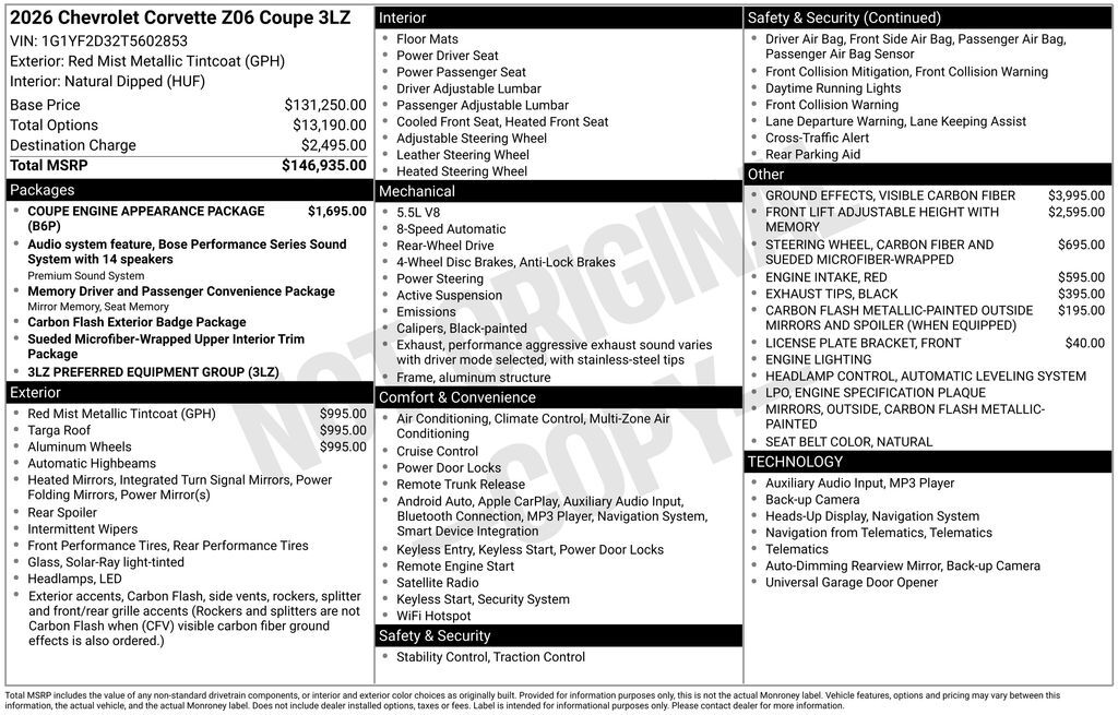 2026 Chevrolet Corvette Z06 Commerce GA