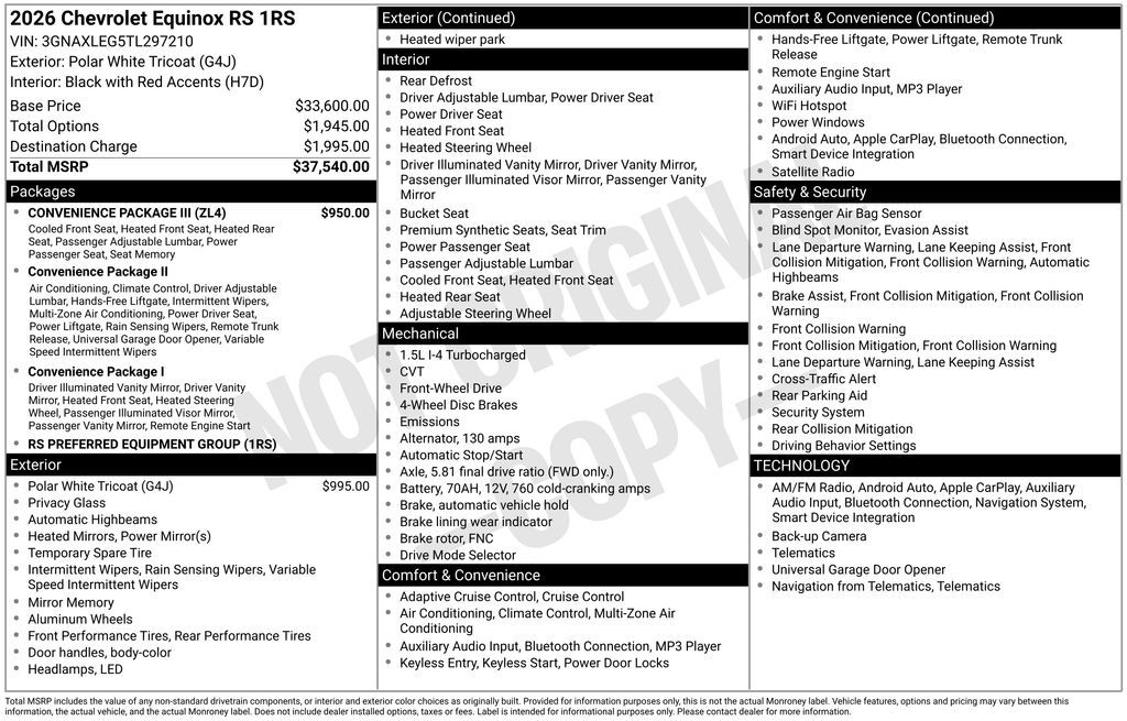 2026 Chevrolet Equinox RS Commerce GA