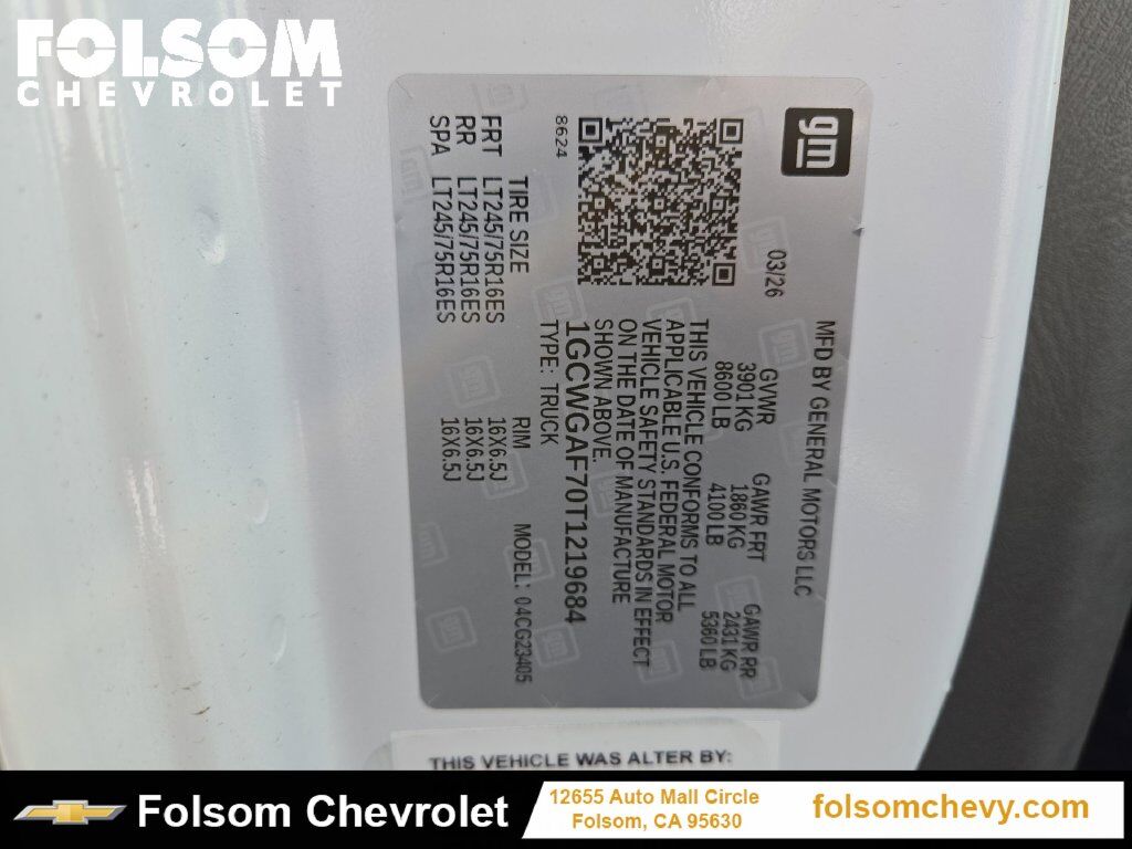 2026 Chevrolet Express 2500 Work Van Folsom CA