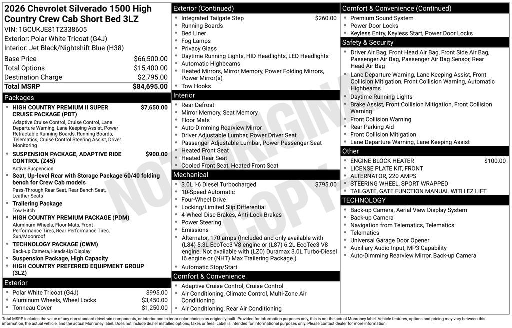 2026 Chevrolet Silverado 1500 High Country Commerce GA