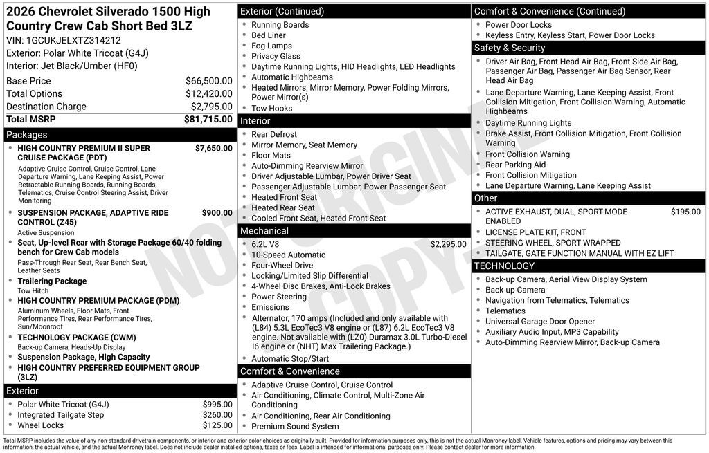 2026 Chevrolet Silverado 1500 High Country Commerce GA
