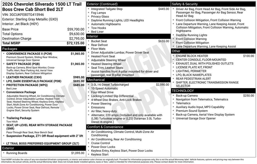 2026 Chevrolet Silverado 1500 LT Trail Boss Commerce GA
