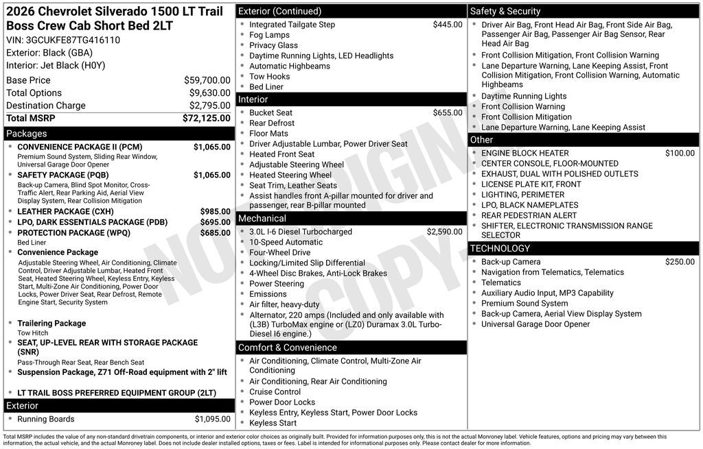 2026 Chevrolet Silverado 1500 LT Trail Boss Commerce GA