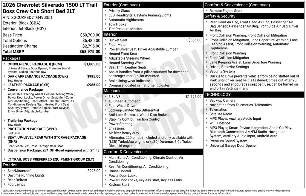 2026 Chevrolet Silverado 1500 LT Trail Boss Commerce GA