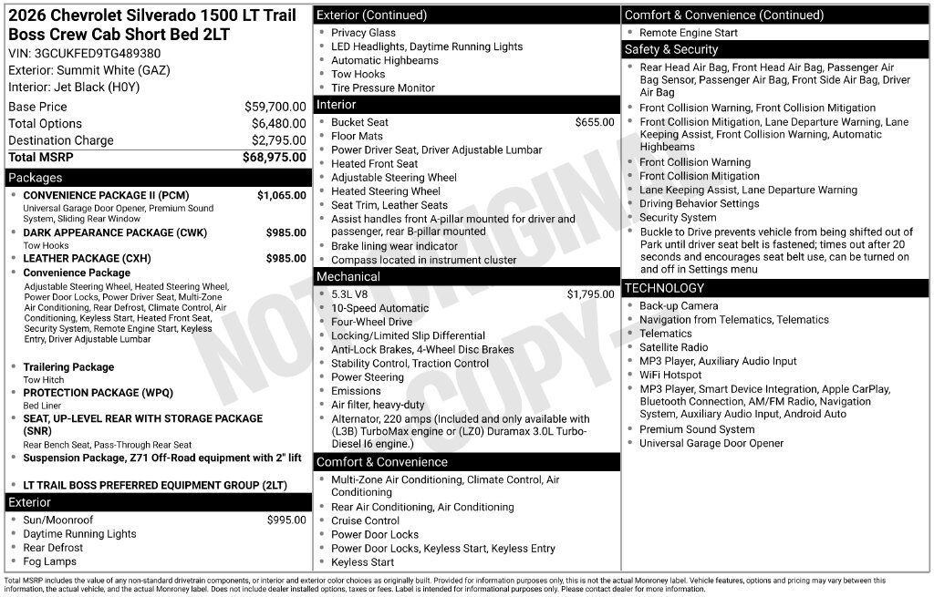 2026 Chevrolet Silverado 1500 LT Trail Boss Commerce GA