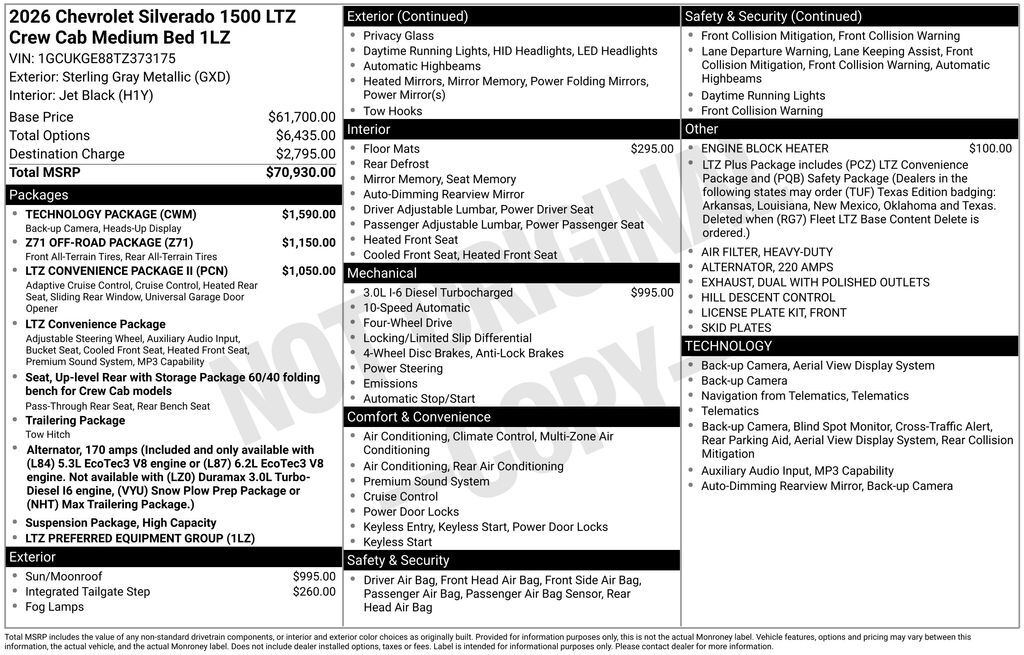 2026 Chevrolet Silverado 1500 LTZ Commerce GA