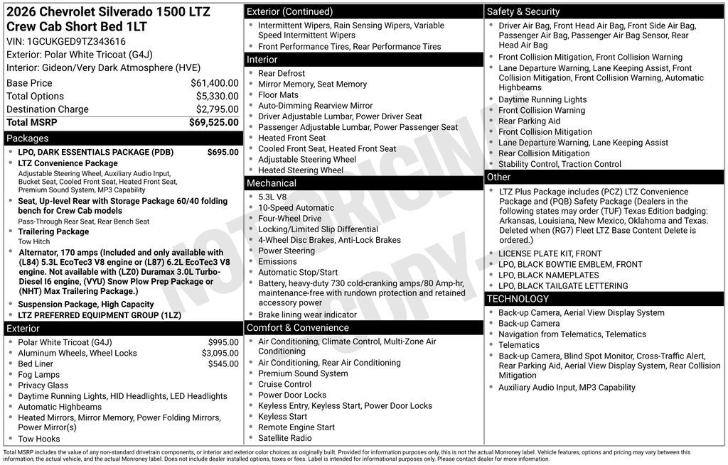2026 Chevrolet Silverado 1500 LTZ Commerce GA