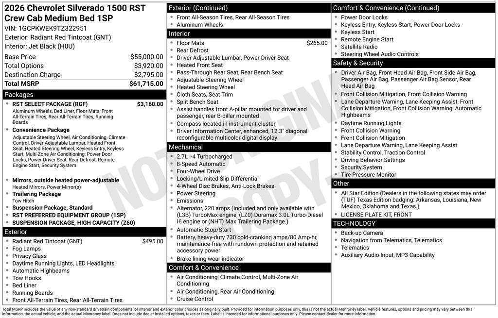 2026 Chevrolet Silverado 1500 RST Commerce GA