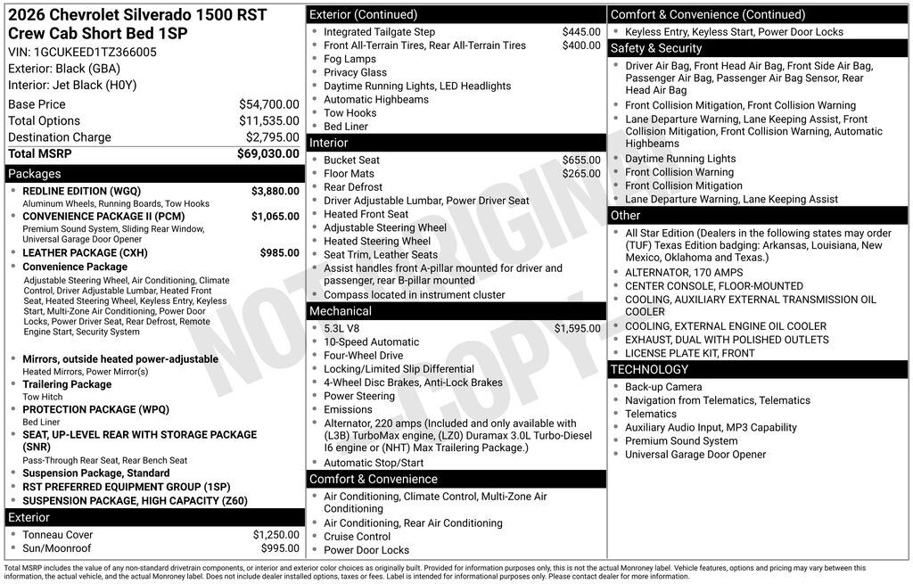 2026 Chevrolet Silverado 1500 RST Commerce GA