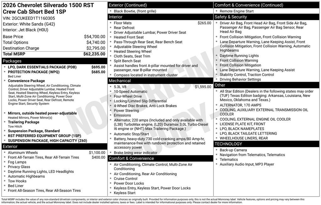 2026 Chevrolet Silverado 1500 RST Commerce GA