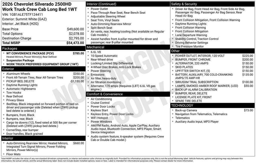 2026 Chevrolet Silverado 2500HD Work Truck Commerce GA