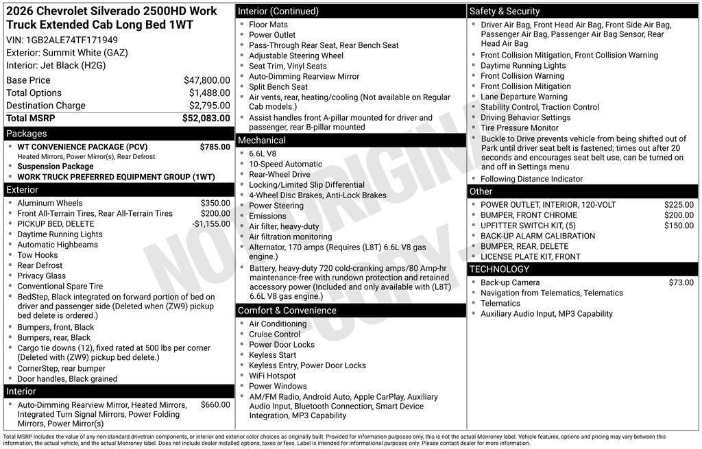 2026 Chevrolet Silverado 2500HD Work Truck Commerce GA